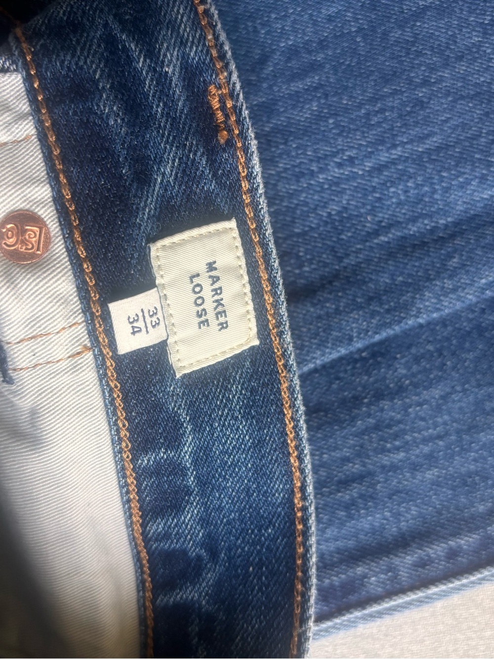 Levi’s Blue Tab Selvedge Japanese Fabric, Marker Loose Jeans, 33x34, NWT - Picture 5 of 12